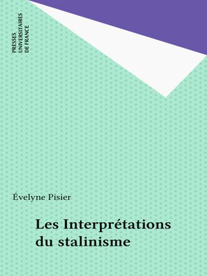 cover image of Les Interprétations du stalinisme